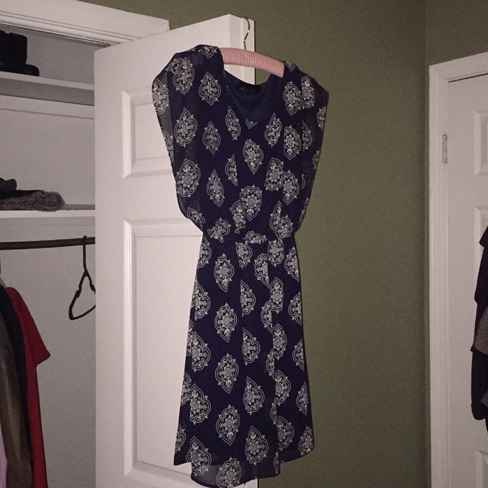 Navy Blue Chiffon dress!